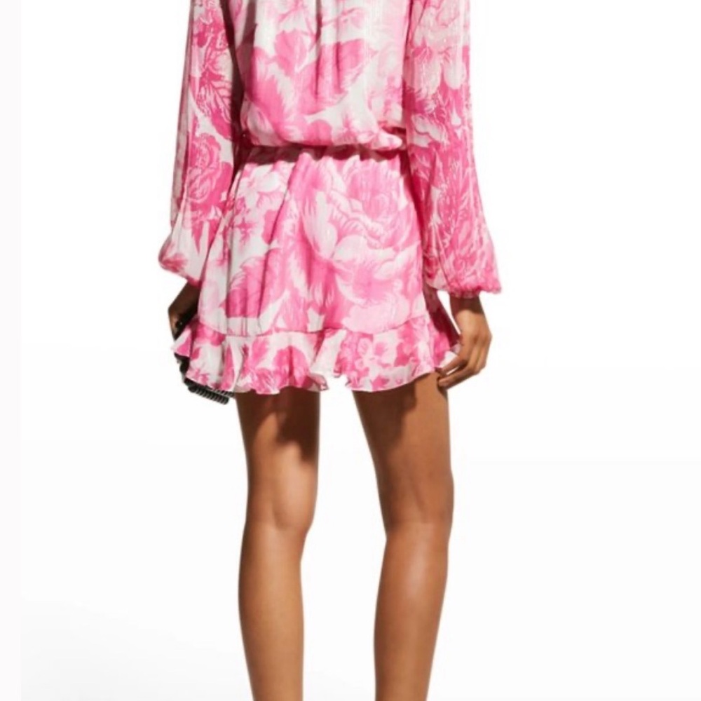 Rococo Sand Lurex Floral Dress in Pink - Picture 2 of 6